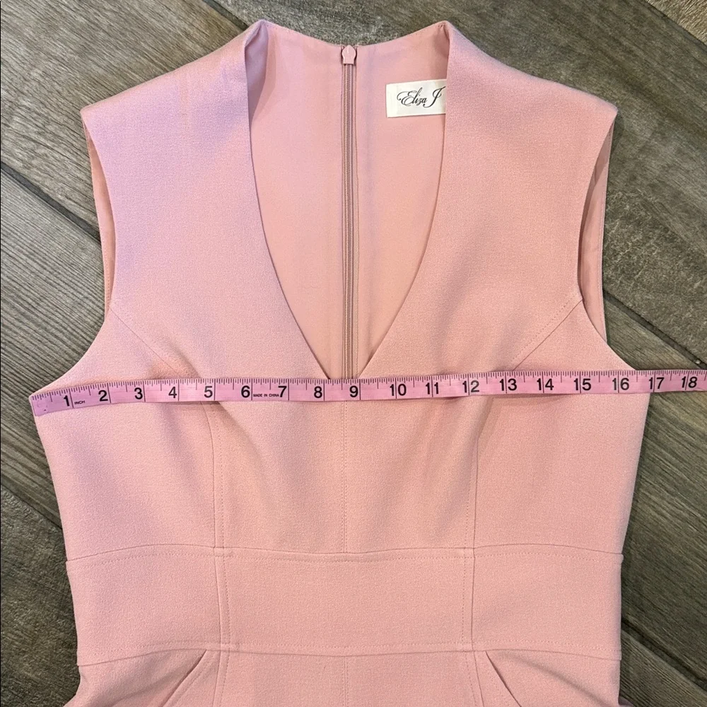 Eliza J Blush Pink High Low Fit & Flare Midi Dress Size 8 Wedding Guest - Picture 11 of 12